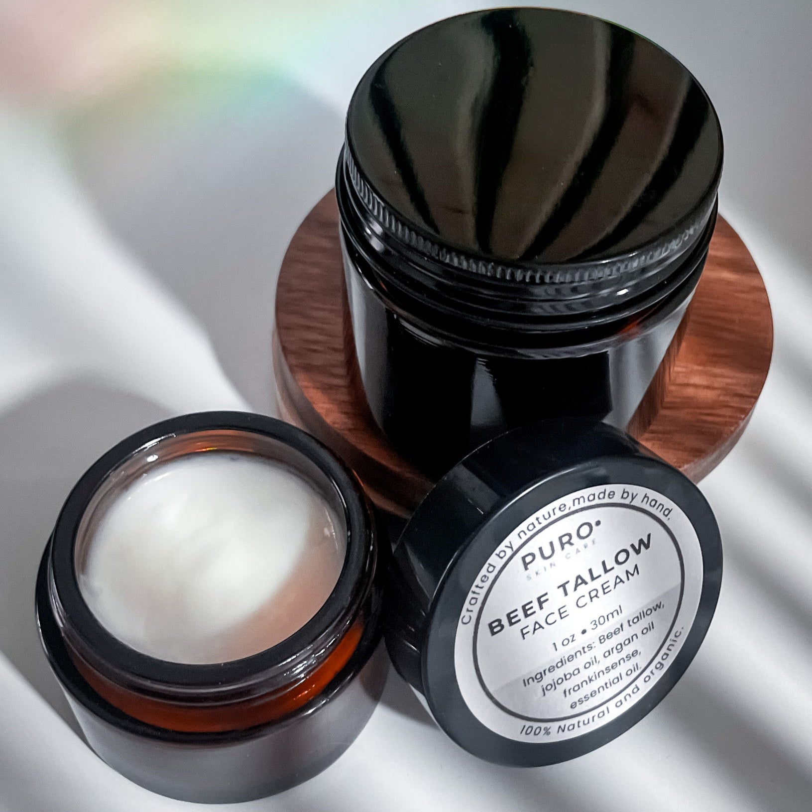 Crema para el rostro con sebo de res